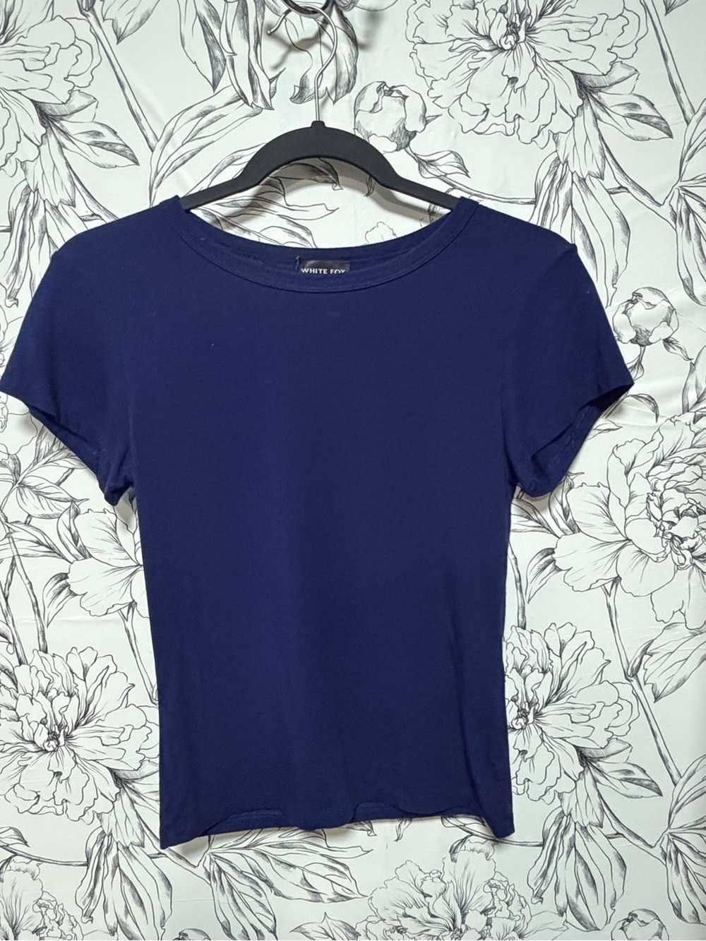 White Fox Boutique Navy Short Sleeve Crew Tee